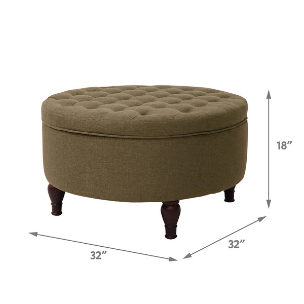 Lark Manor Ahan 32'' Wide Tufted Round Storage Ottoman with Storage ...